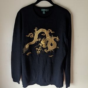 Ralph Lauren Embroidered Dragon Sweater